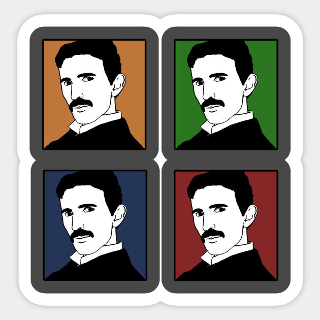 Tesla Pop Art Quads Sticker by shellysom91